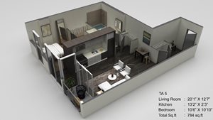 Block 17 Apartments TA 5 3D Floor Plan